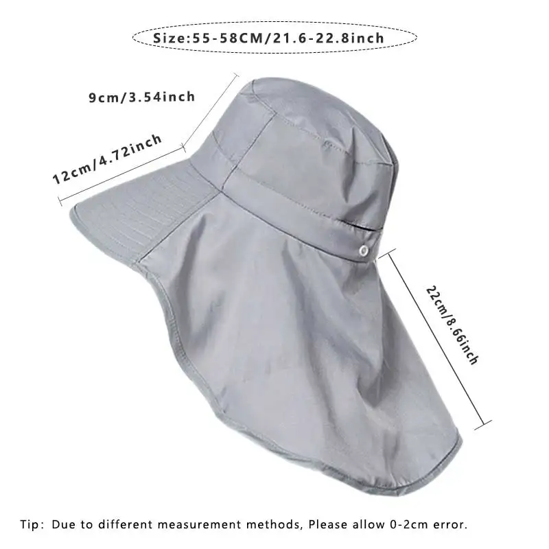 with Hat Women Bucket Shawl Summer 12cm Big Brim Sun Hat Quick Drying Outdoor Hiking Fishing Panama Cap Breathable Horsetail Hat smile