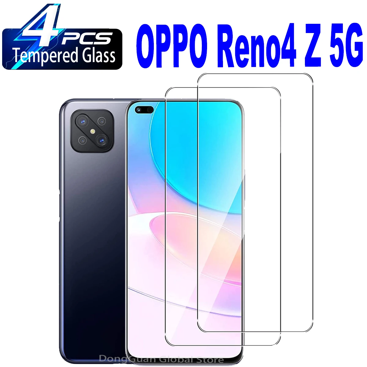 Tempered Glass For 2/4Pcs OPPO Reno4 ddmysmile Z 5G Screen Protector Glass Film Smile
