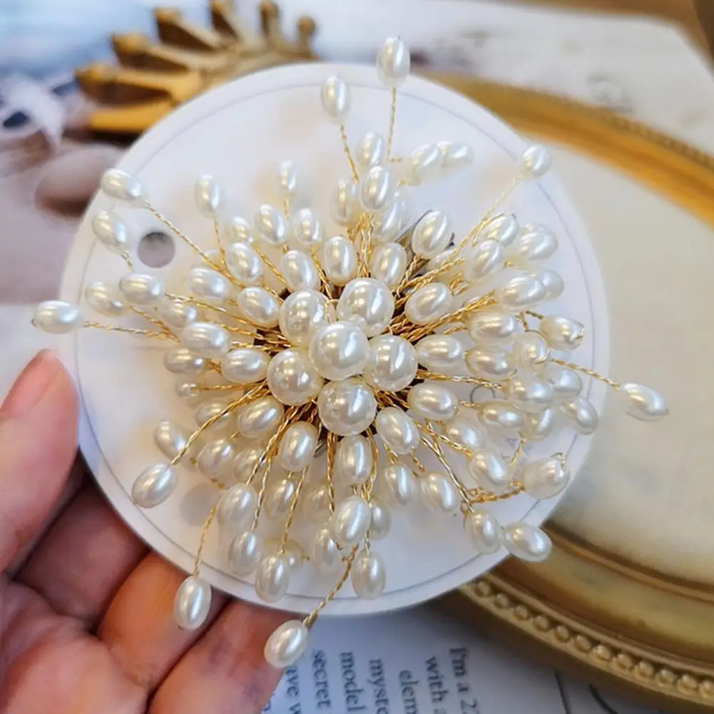 ddmysmile Exquisite Costume Lapel Pin Romantic Brooch Pin Gift Exaggerated Elegant Faux Pearls Floweraccessories Smile