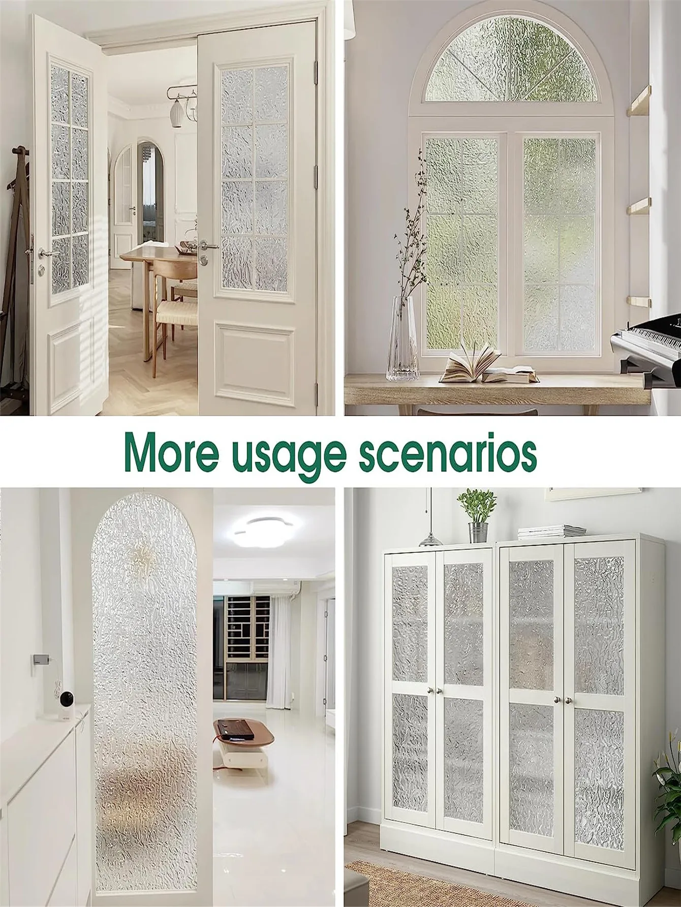 ddmysmile Removable Window Privacy Film Vinyl Door Window Covering UV Blocking Self Static Cling Non-Adhesive Glass Sticker For Home Decor Smile