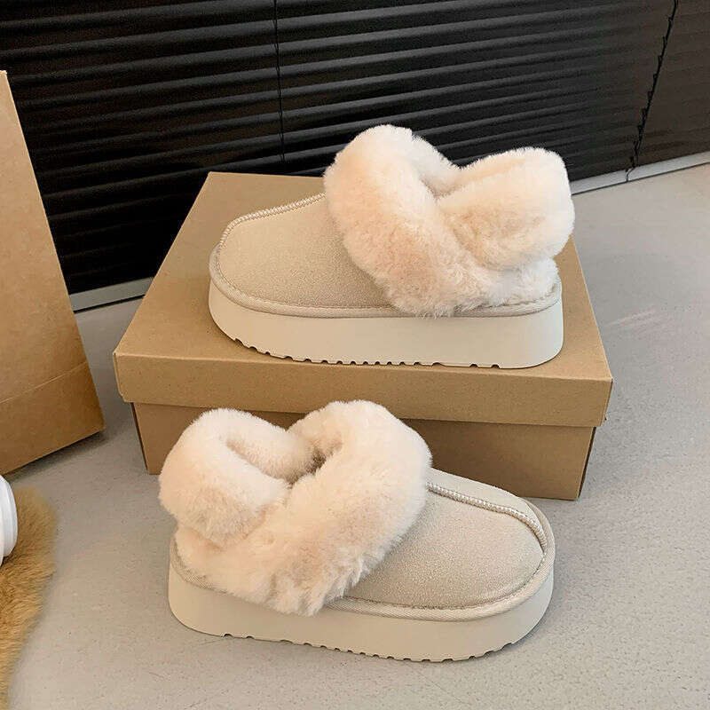 Thick Soled Versatile Snow Boots Women, Winter With Fleece Added, 2025 Autumn New Item, Versatile, Thick And Warm Cotton Shoes For Women