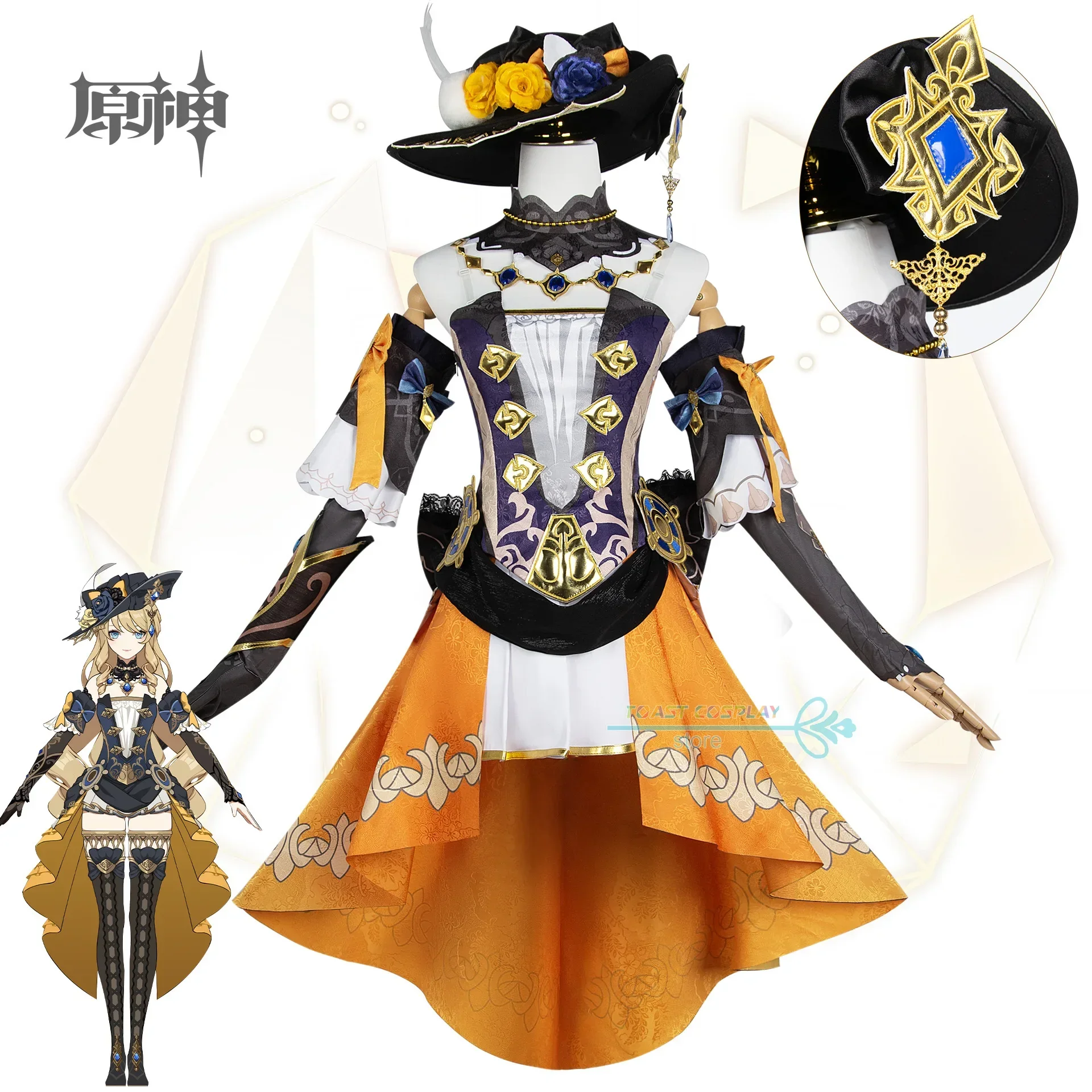 Navia Cosplay Game Genshinimpact Navia Cosplay Costume Anime Uniform Halloween Party Role Play Costume Full Set Cos