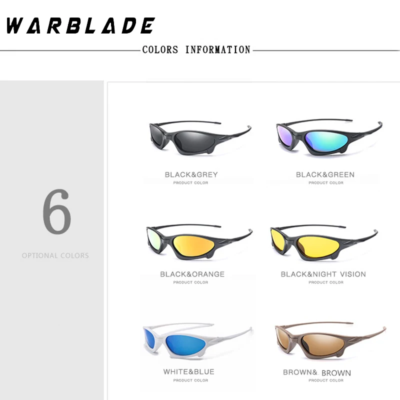 Sports WarBLade New Polarized Sunglasses Men Brand Design Retro Sun Glasses Male Driving Black Goggles Eyeglasses UV400 Oculos smile