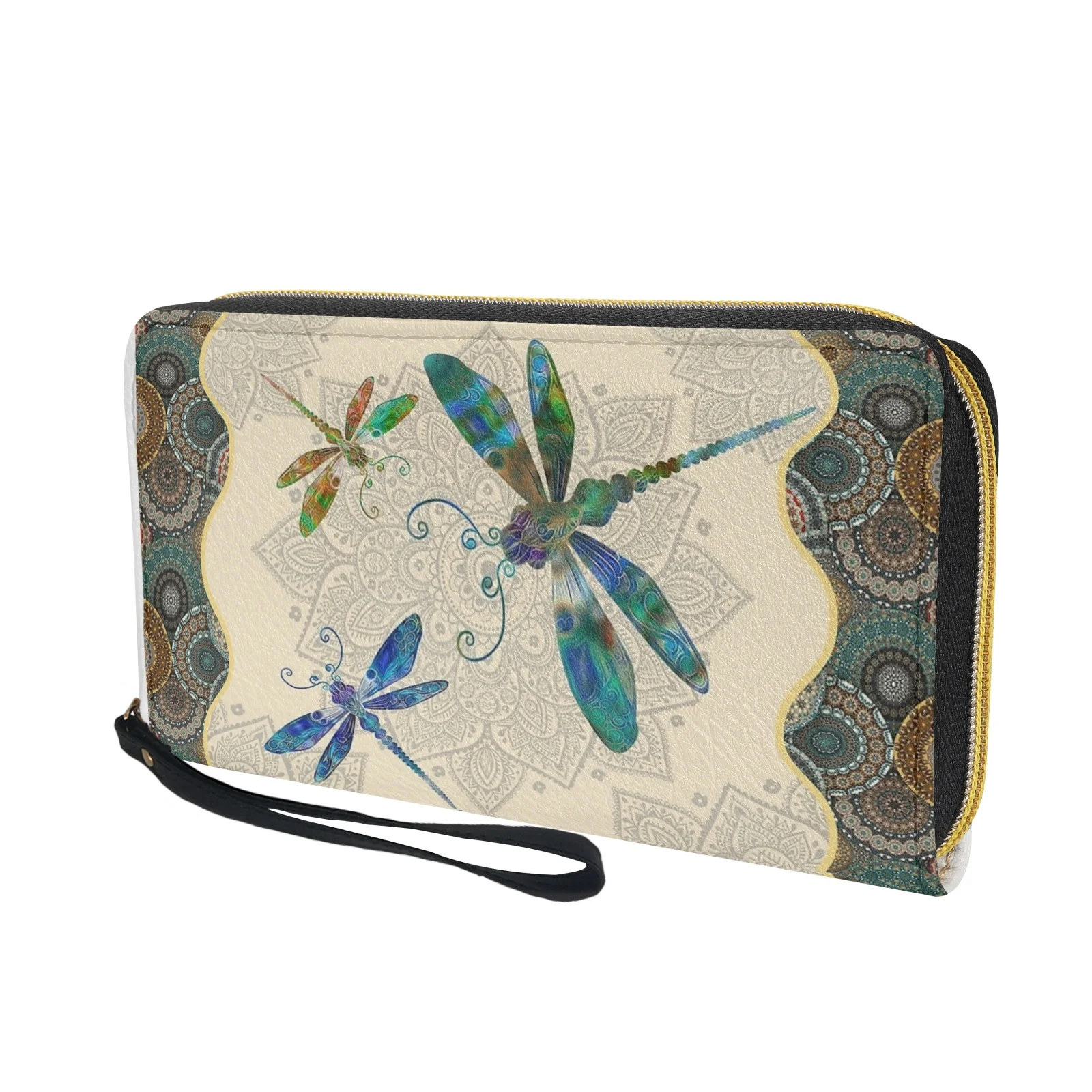Belidome Mandala Dragoy Gift Cute Wristlet Wallet for Women PU Leather Zip new Around 2025 Purse RFID Blocking Card Holder Clutch Bags
