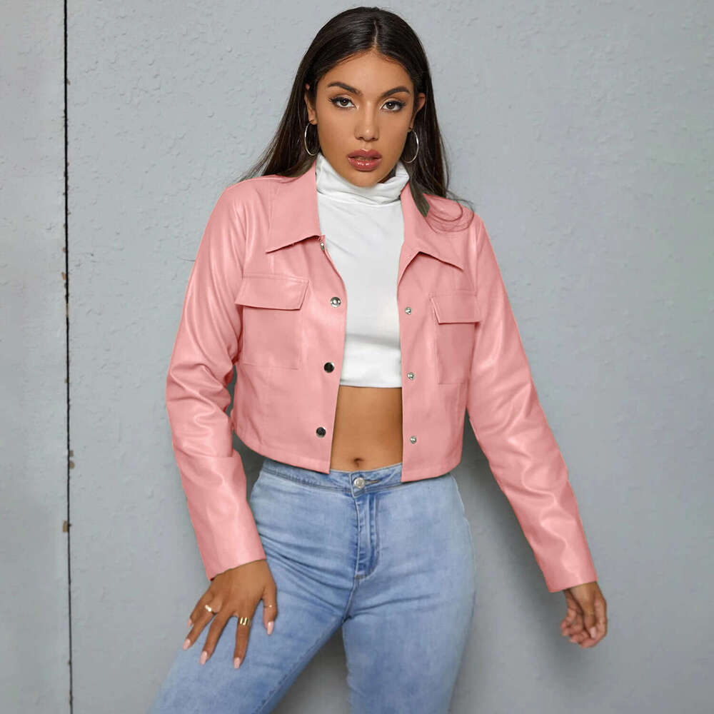 shanshi leather jacket women new autumn winter short PU for women fashionable slim fit and slimming temperament leather jacket