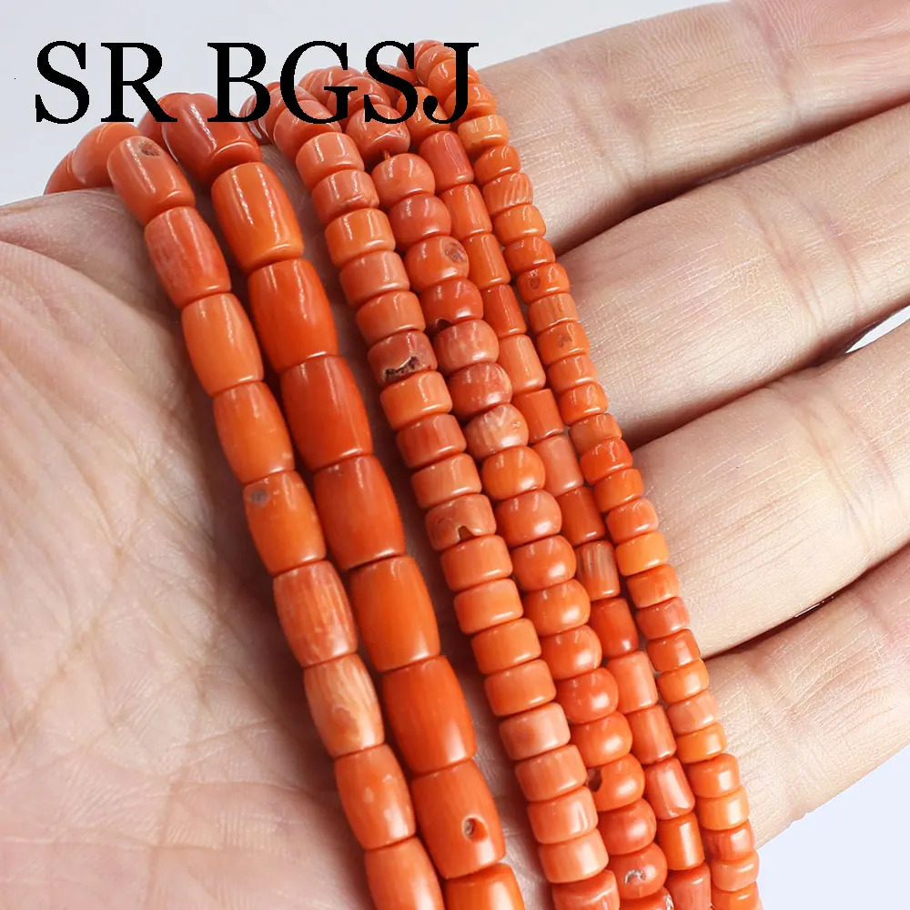 Natural Orange Coral Gemstone Irregular Chip Roller Falling Rice Loose Beads Used for Jewelry Making DIY Bracelet H 241108