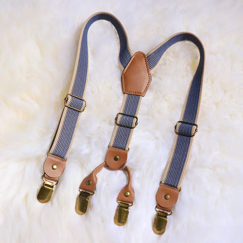 Suspenders Children Child 2.5Cm From 2 To 7 Year Suspenders Adjustable Baby Suspenders 4-Clip Y-Back Braces Accessory Gift smile