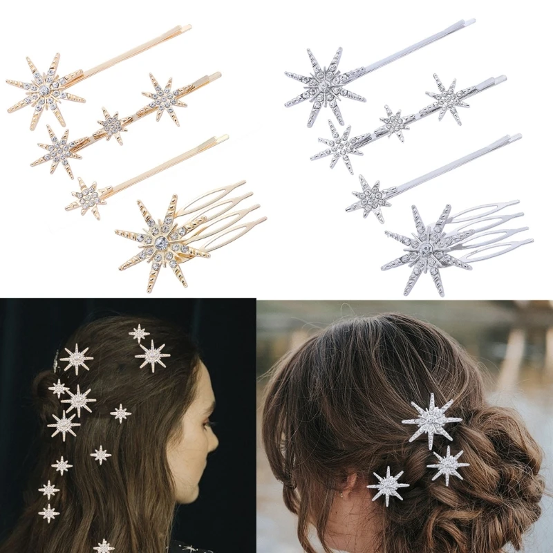 X6HE Wedding 2025 Barrettes new Bride Hair Clip Bride Hair Pin Hair Comb Bridal Barrettes Rhinestones Hair Clip Bride Hair Accessories