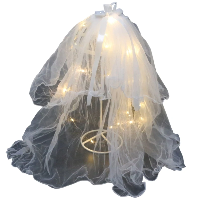 2025 LED Light Bridal Wedding Veil new with Pearls/Crowns Wedding Tiara Veil for Photoshop Props Party Headpieces Decor