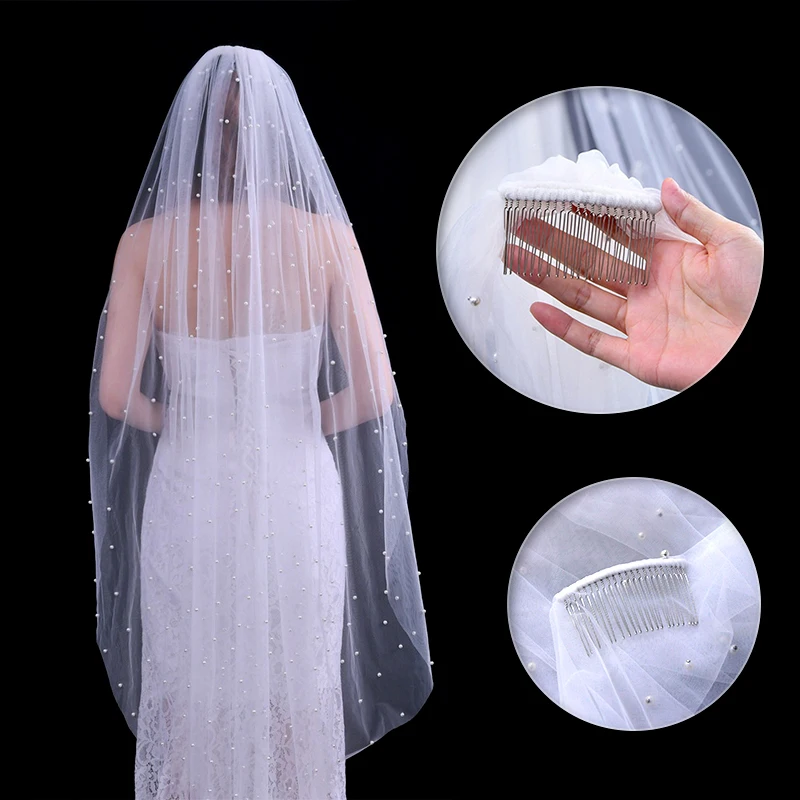 Veil Soft Bridal 75/100/150/200/300Cm Wedding Veil With Comb One Layer Tulle Cathedral Wedding Veil ddmysmile Bride Marriage Accessories Smile