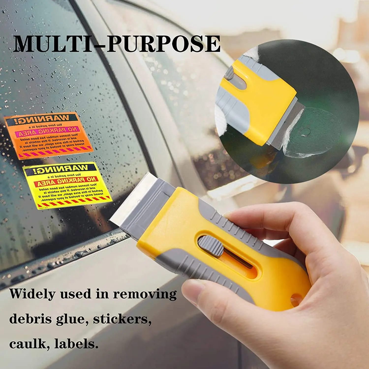 Scraper Ceramic Glass Cleaning Razor Car Window Viny Film Sticker Tint Wrap Glue Squeegee Remover Cleaner Tool