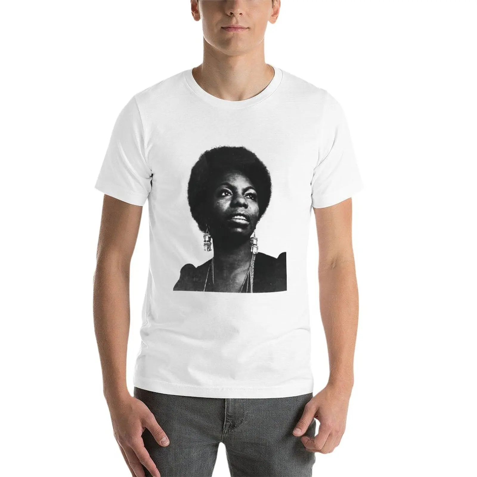__ New Nina Simone Vintage Halftone Style __ Fan Art Design_ T-Shirt kawaii clothes oversized t shirts mens t shirts smile