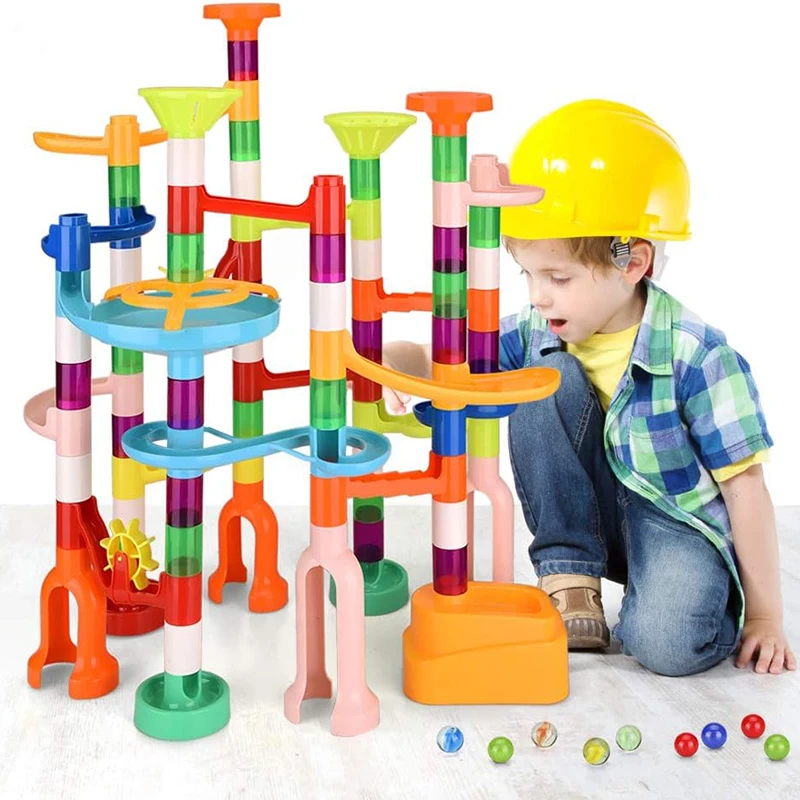 Marbles new Run Catapult Track Building Blocks Slide Beads Educational Toys Children 2025 Gift Race Balls Toy Marble Track Race Set