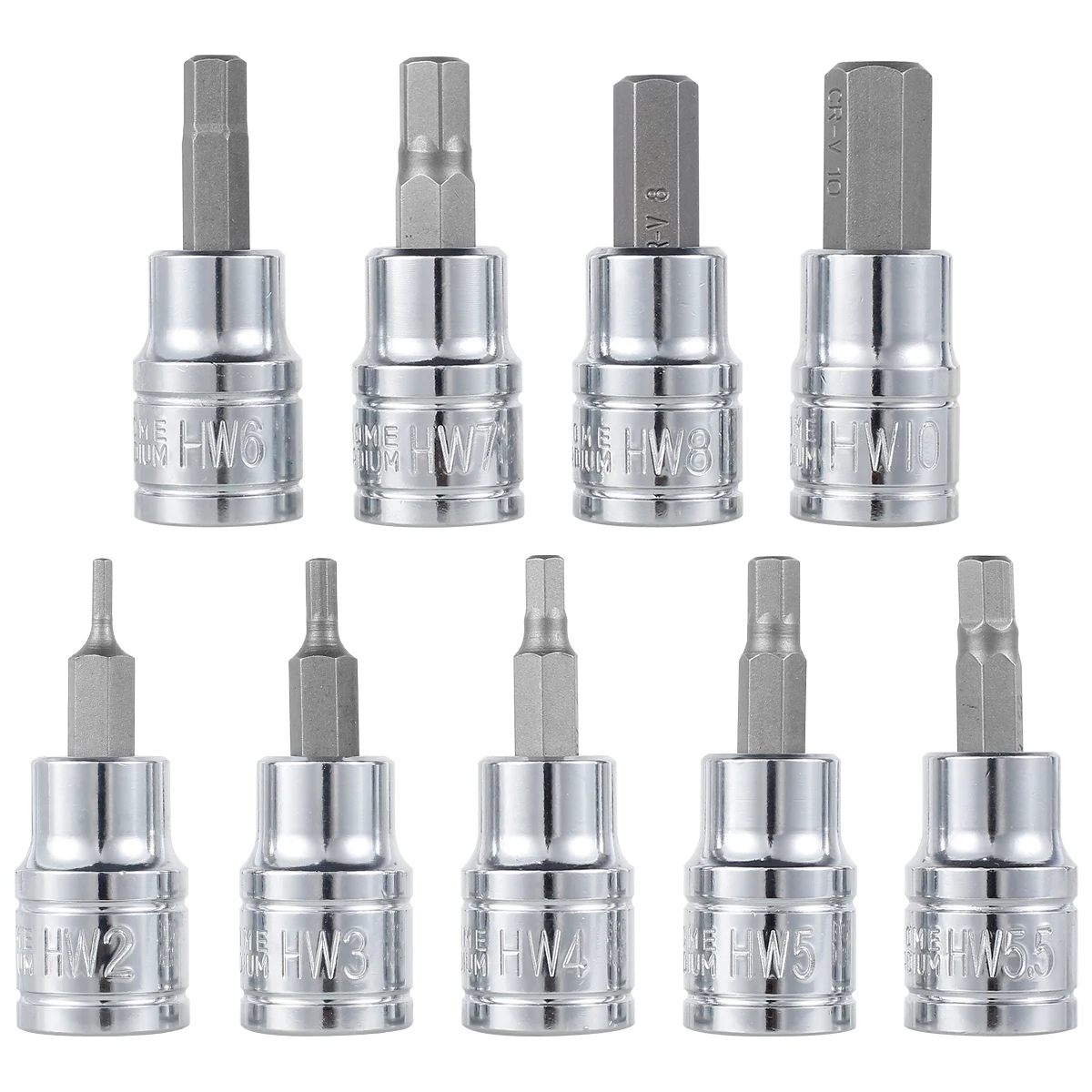 Bit Socket Hex 9Pcs Set Sturdy Allen Key Sockets Professional 3/8inch Drive Drill Metric Tools Kit Durable Impact Socket Set smile