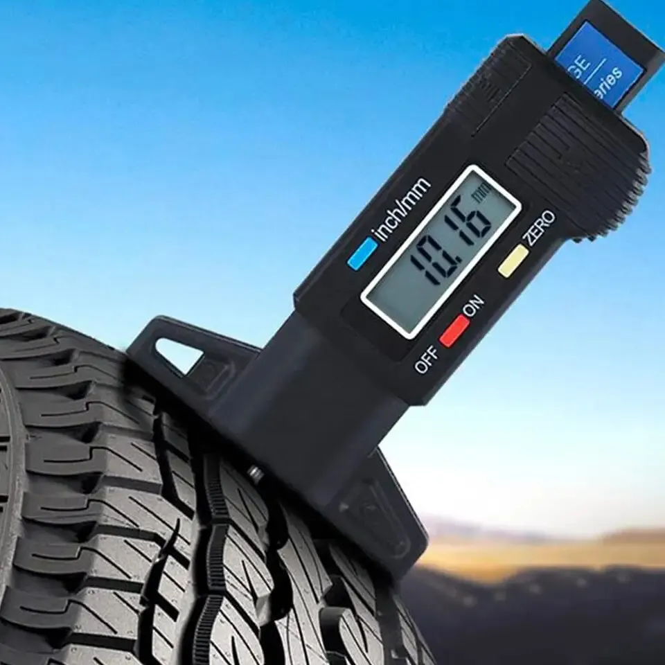 Digital Depth Gauge 1PC Caliper Tread Depth Gauge LCD Tire Tread Gauge For Car Tire 0-25mm Measurer Tool Caliper Repair Tools smile