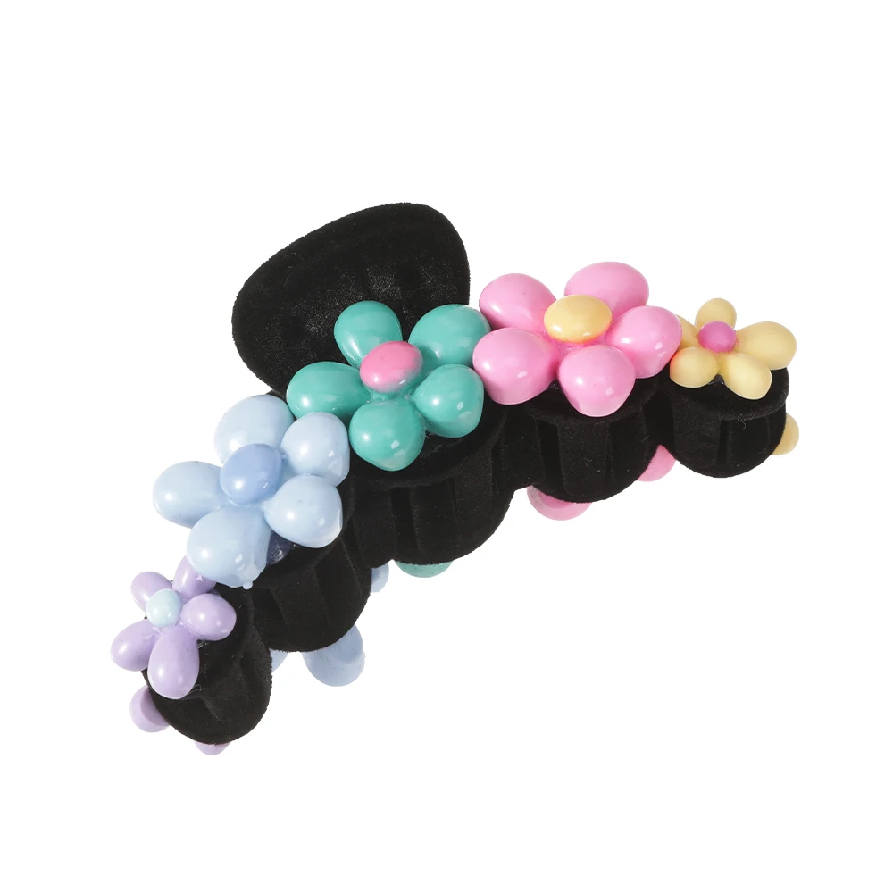 Cute Colored Veet AWAYTR Flower Hair Claws Headwear Women Girls ddmysmile Korean Sweet Acrylic Hair Clip Hair Accessories Smile