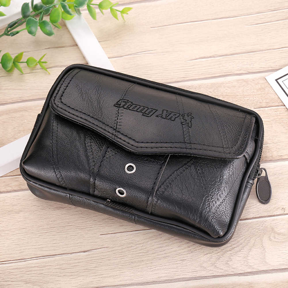 Packs PU Waist Leather Men Travel Casual Fanny Pouch Bum Bag Phone Belt Pocket smile