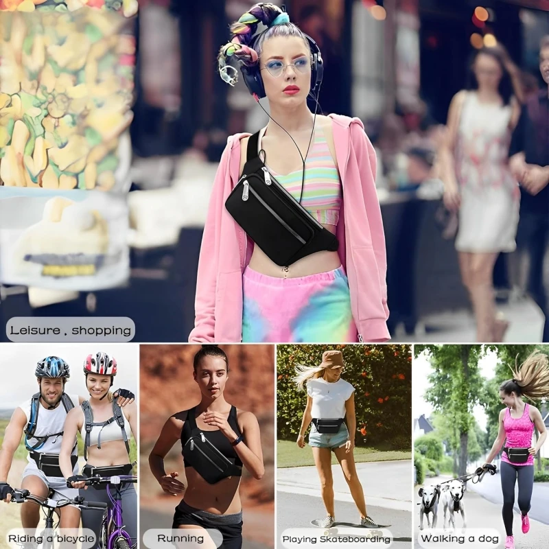 Fanny Waist Bag Waterproof Pack Running Waist Pack Bag Adjustable Belt Waistpacks For Men And Women Outdoor Sport Hiking ddmysmile Travel Smile