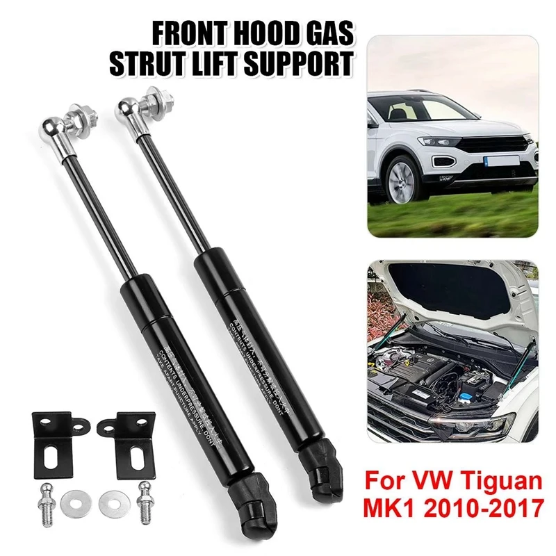 Front Engine Cover 2Pcs Bonnet Hood Gas Strut Bars Gas Spring Shock Lift Support Rod for Tiguan 1 2010-2017 smile