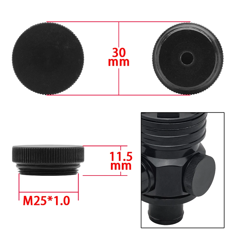 Universal Racing Turbo 25mm Black Aluminum Diesel Blow Off Valve Turbo Wastegate 3 In 1 BOV Dump Valve Plug Car Accessories
