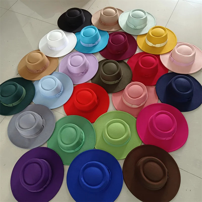 Wholesale Price Fedora Hats Winter Round Concave Convex Surface Flat Top Fashion Mens and Womens Fedora Jazz Hats 241108
