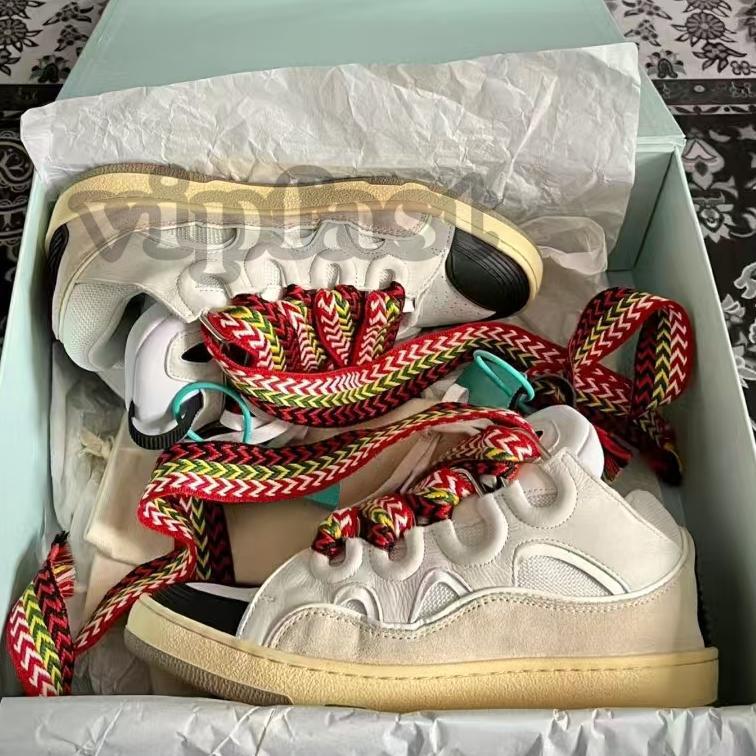 Designer Platform Sneakers splice Dress Shoes fashion Lace-up Shoes Black Mens Womens Rubber Calfskin Lace-up Curb Purple Flat Trainer size 36-46 006