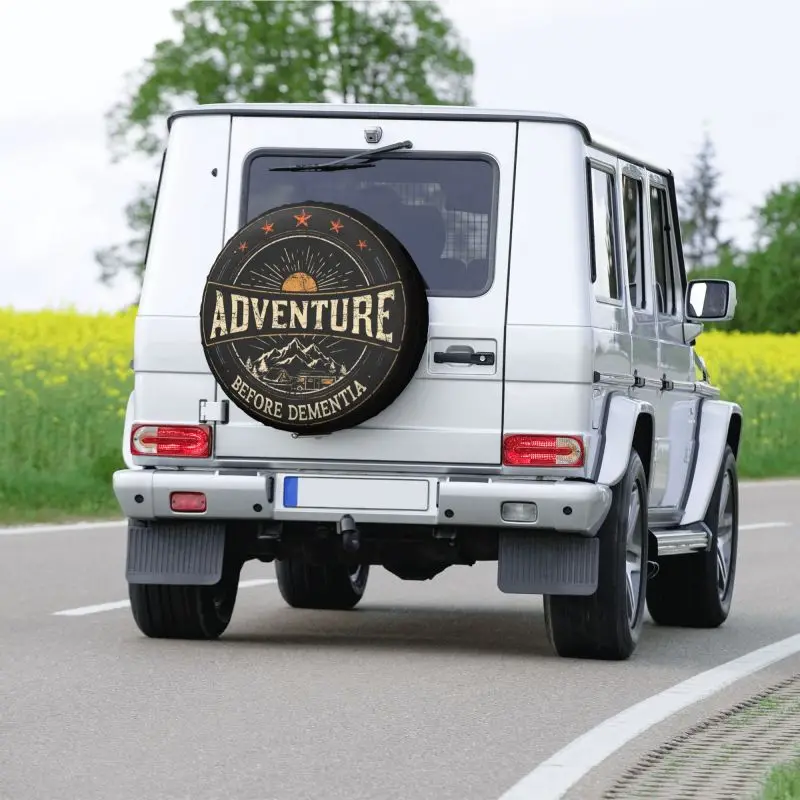 Funny Adventure Camper Travel Tire Cover for Honda CRV Jeep RV SUV Mountain Car Wheel Protector Covers 14" 15" 16" 17" Inch