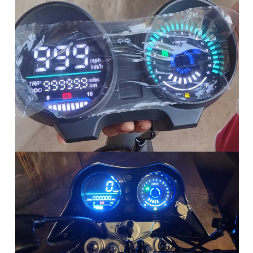 New LED RPM Meter Speedometer Digital Dashboard Electronics Panel For Motorcycle Brazil TITAN 150 Honda CG150 Fan150 2010 2012