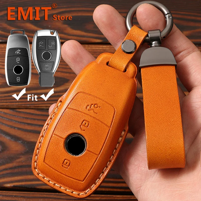 Car Case Leather Key For Mercedes Benz A C E S G R ddmysmile Class A200l E300l GLC CLE CLA GLB GLS W177 W205 W213 W222 X167 W212 AMG Cover Smile