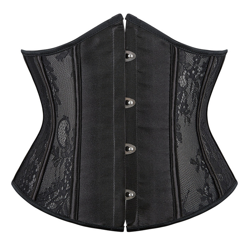 Sexy Corset Black Lace Flower Underbust Waist Cincher Corsets Gothic Corset Top Bustier Plus Size Corpete Corselet XS-6XL