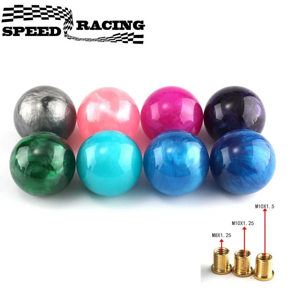 Marble Round Cloud Universal Ball Gear Shift Knob Manual Gear Stick Shift Shifter Lever Knob With Adapters Car Accessories smile