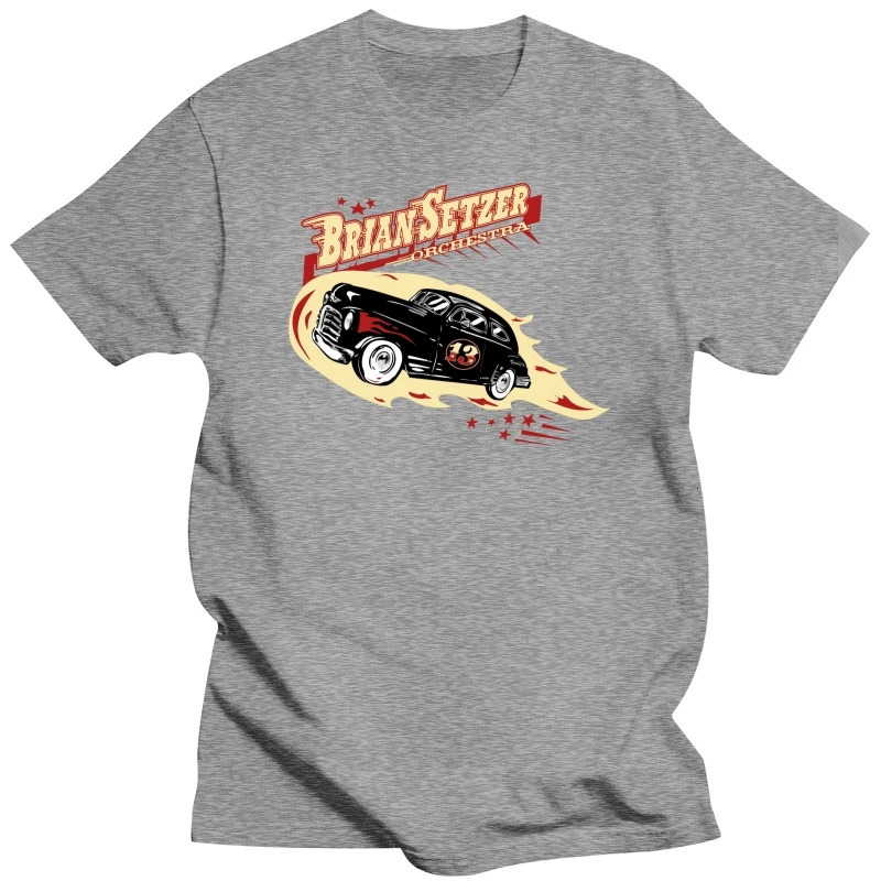 Brian Setzer Stray Cats Mens Black TShirt Size S3XL 240409