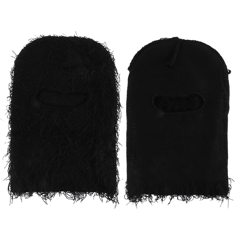 Distressed Knitted Caps Motorcycle Cool Balaclava Winter Warm Beanies Fleece Full Face Ski Mask Hip Hop Rock Beanie Cap Trending