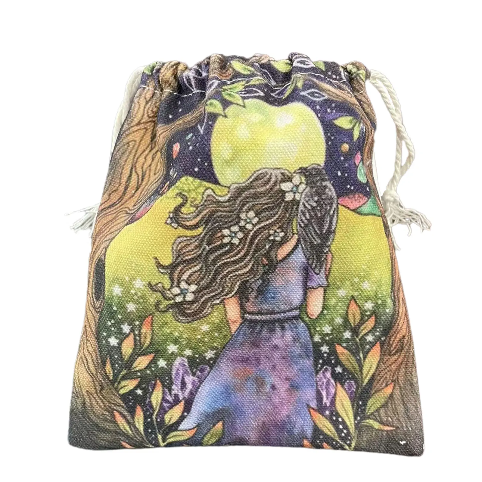 Card Storage Tarot Veet Bag Double Printed Mini Drawstring Crystal Package Board Games smile