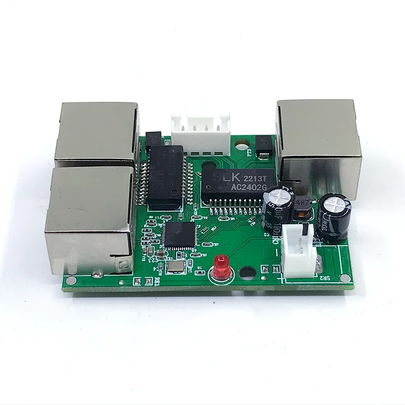 Mini PCBA 4Ports Networkmini ethernet switch module 10/100Mbps 5V 12V 15V 18V 24V