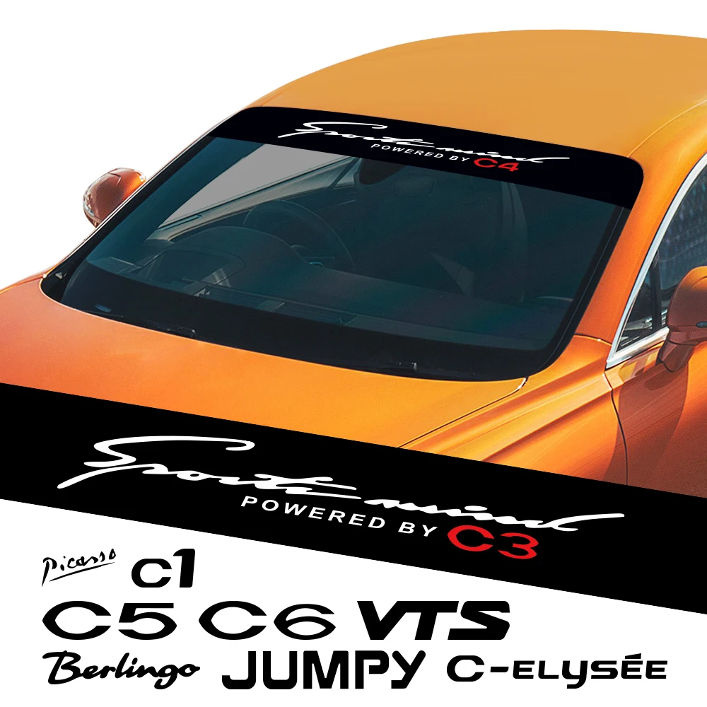 Car Front 2025 Windshield Stickers For Citroen C1 C2 C3 C4 C4L C5 C6 C8 C-ELYSEE new VTS C-CROSSER JUMPY NEMO XSRAR BERLINGO Picasso