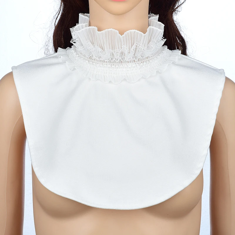 White Stand Lace Elegant Fake Collar Women For Blouse Sweater Black Detachable Half Shirt ddmysmile Collar False Collar Woman Lapel Tie Smile