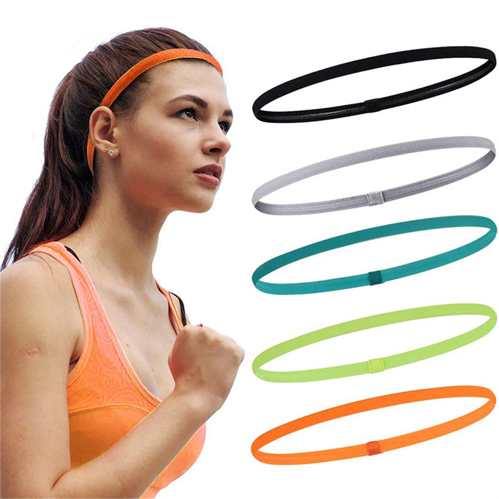 Elastic Thick 1~10PCS Non-Slip Sport Headbands Women Men Yoga Hair Bands Anti-slip Elastic Workout Sweatband Sport smile