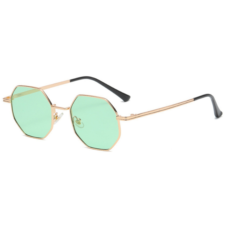Fashion Retro Sunglasses Classic Metal Polygonal Sunglasses Sunglasses Octagon Glasses Y2K CAVALLO BIANCO