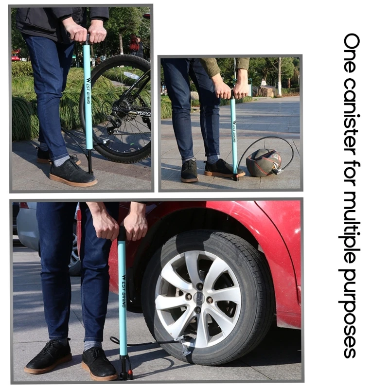 831C Portable Floor Bicycles Tire Pump High Pressure Hand Airs Pump Bike Tire Inflator for Road Bike Tires, Balls, Balloon