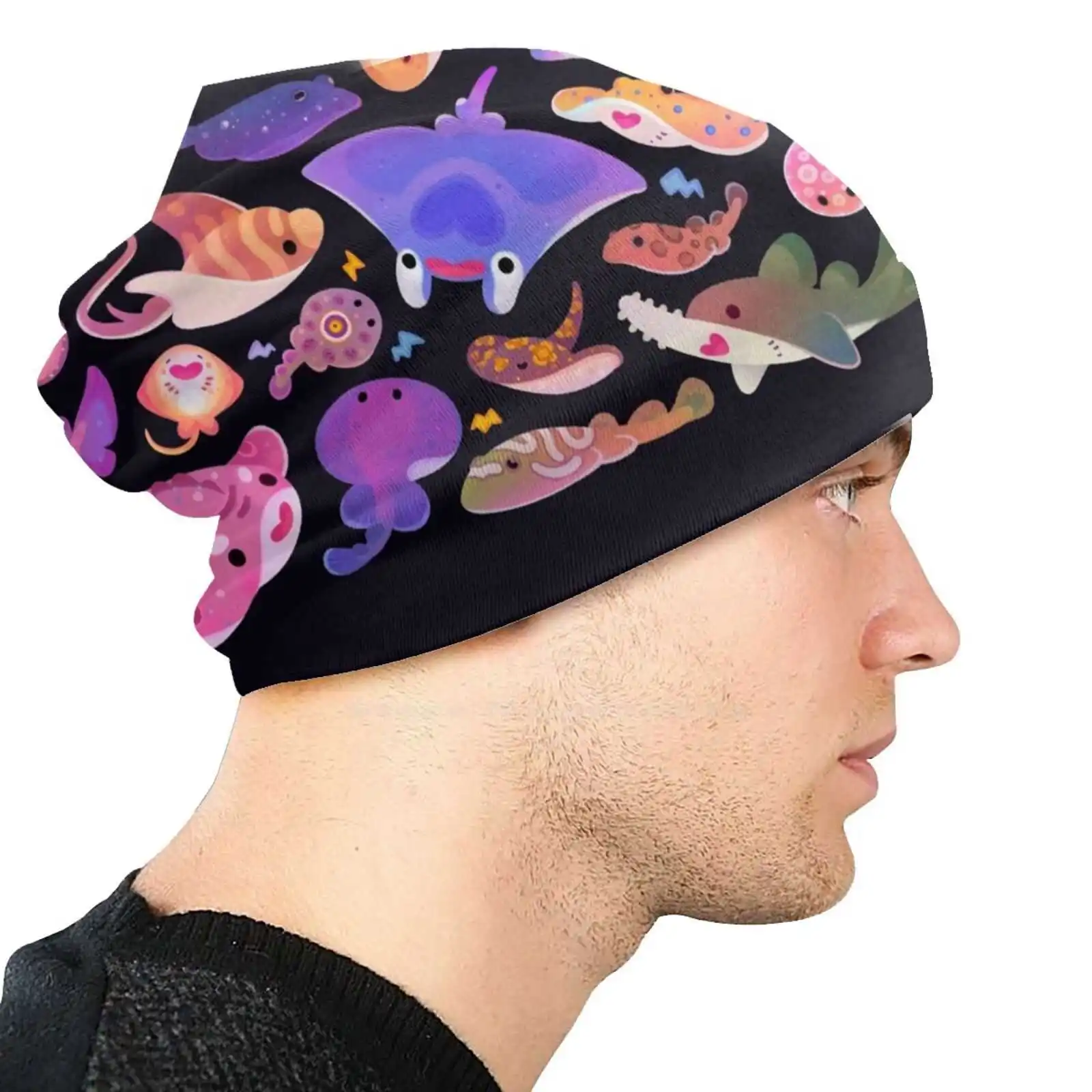 Ray Day 2 Knitted Hat Warm Beanie Outdoor Caps Pikaole Summer Marine Life Biology Cute Kawaii Animal Ocean Sea Skates Bat Ray