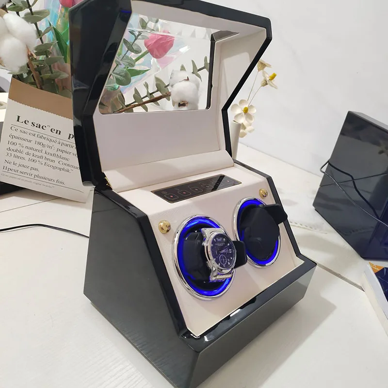 Silent Watch Winder for Automatic Watches Box Luxury Wooden Mechanical Watches Rotating Watch Winders Display Storage Case Gift