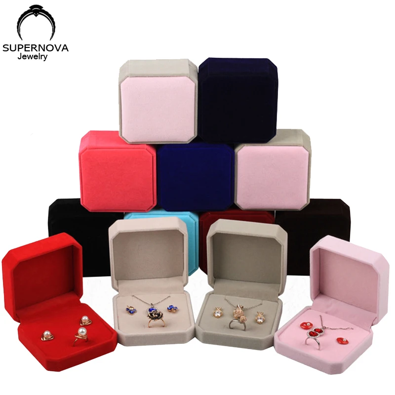 Jewelry Box Veet Boutique Ring Necklace Earring Jewelry Set Gift Box Bracelet Storage Jewelry ddmysmile Storage Box Tray Storage Smile