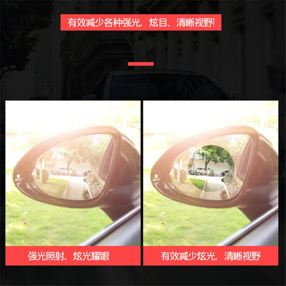 Rearview 2PCS Mirror Car Protective Film Anti Fog Window Foils Clear Rainproof Rear View Mirror Motorcycle Protective Soft Film smile
