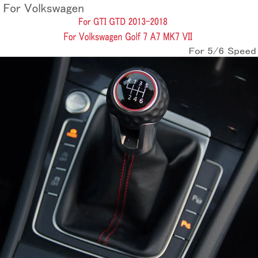For VW Fit Golf 7 7 VII GTI GTD 2013-2018 Manual 5 6 Speed Gear Shift Knob Stick Lever Dust-Proof Boots Cover smile