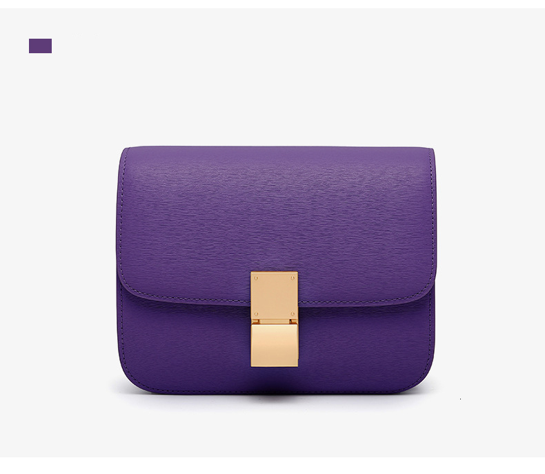 Women Shoulder Female Split Leather Ins Vintage Messenger Lady Small Square Palm Texture Printing Box Flap Underarm Bag Patent Leather BagVoyage