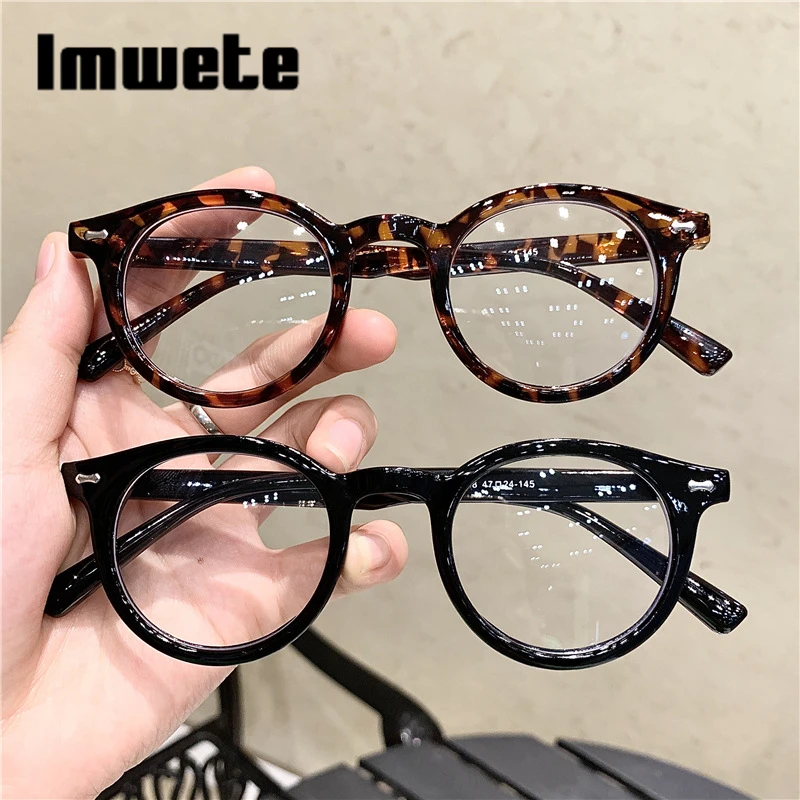 f ee Glasses Computer Frame Transparent Imwete Women Men Anti Blue Light Round Eyewear Blocking Optical Spectacle Eyeglass