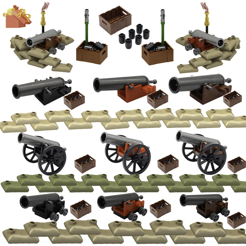 Napoleonic War Moc Medieval Artillery Trenches Mini Bomb Box Beag Model Blocks Toys Gift For Boys Girls Diy Ww2 Army Juguetes smile