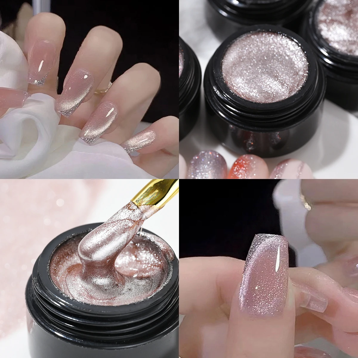 5ML Super Shine Crystal Cat Eye Magnetic Nail Gel Sparkling Semi Permanent UV Gel Polish Nail Art Varnish Magnet Cat Eye's Gel &