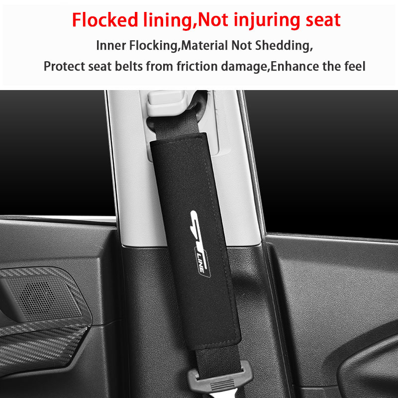 Car Styling Seat Belt Cover Suede Seatbelt Shoulder Strap Protector Pads For KIA GT GTLINE car Accessories 8642f